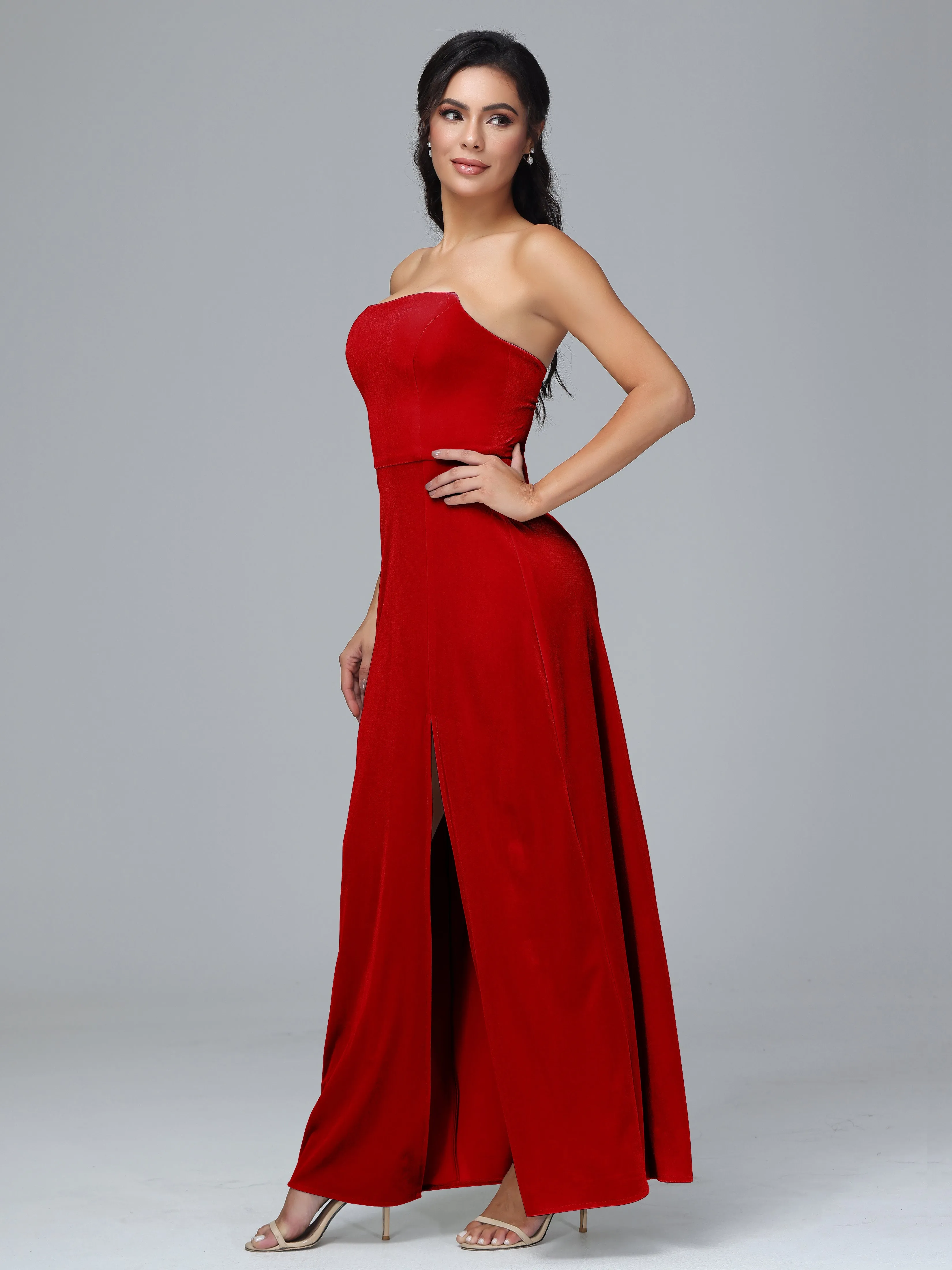 Strapless Backless Plus Size Bridesmaid Dresses