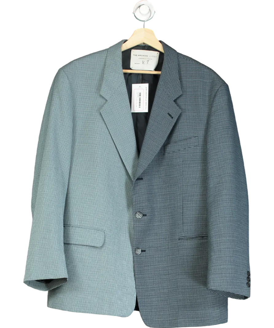 The Archive Blue Tweed Double-breasted Oversized Blazer No Size