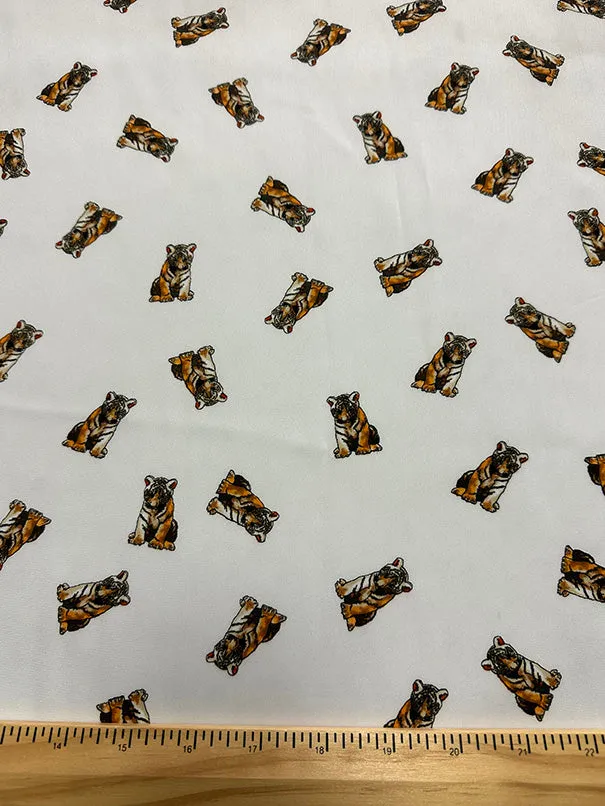 Tiger Print Poly Charmeuse Satin Fabric