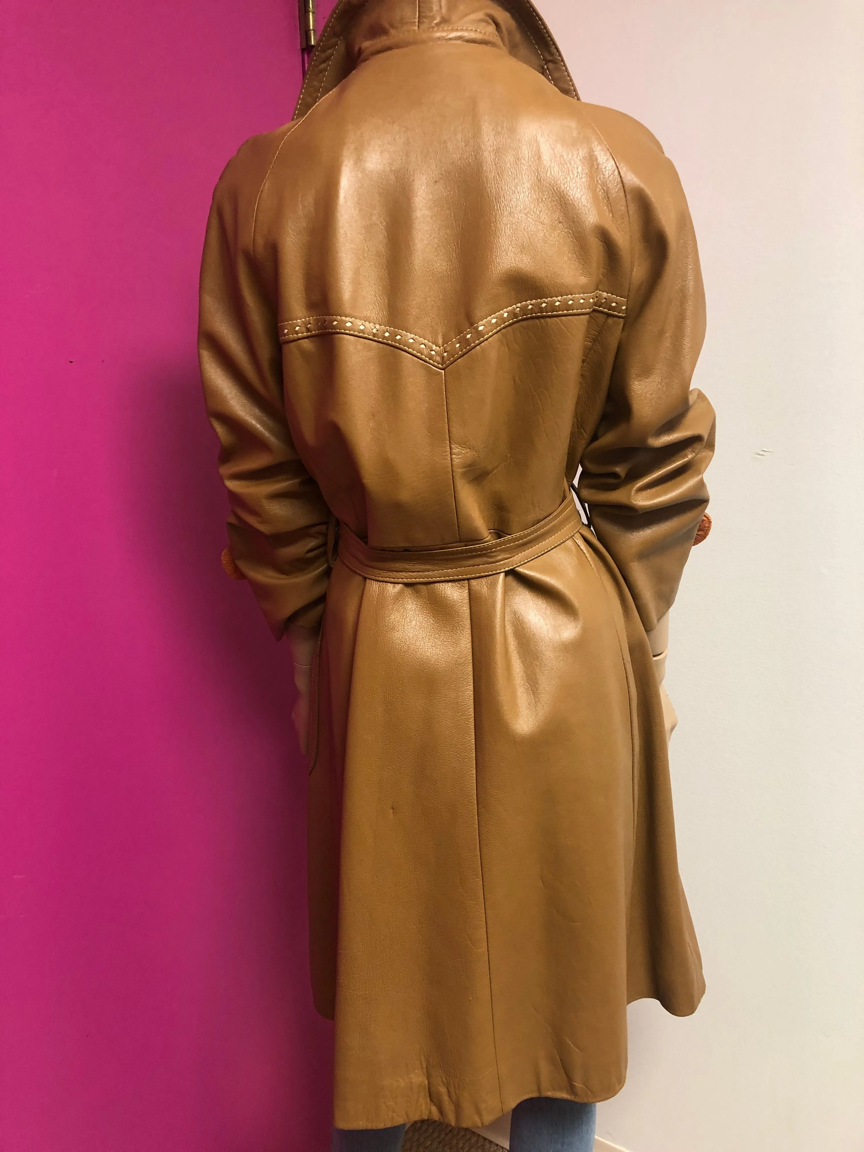 Vintage "Amber" 1/4 Leather Trench Size 1X