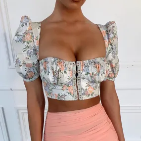 Women's Summer Casual Square Neck Crop Top